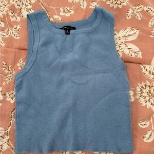 Kendall and Kylie Light Blue Ribbed Tank Top